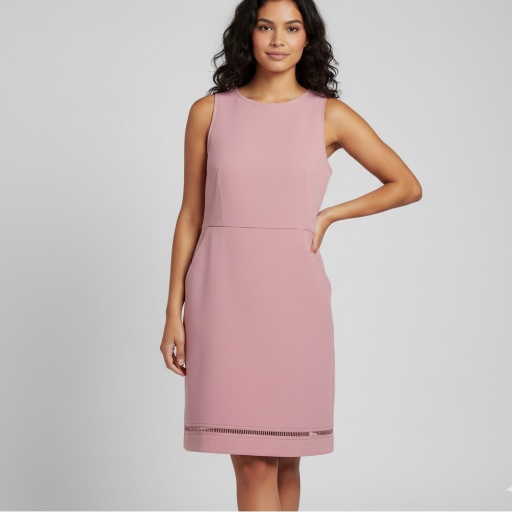 LOFT Pink Sleeveless Sheath Dress 16 NWT Work Office Wear Pockets Knee Length